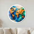 Gilded World Map with white frame