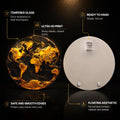 Molten Gold World — tempered glass, ultra HD print, ready to hang