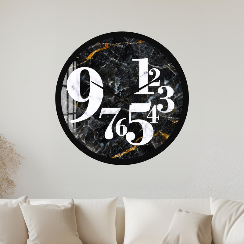 Midnight Marble Numerals with black frame
