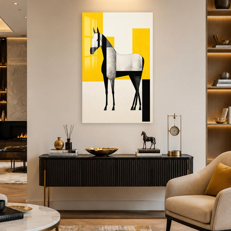 Geometric White Horse lifestyle view