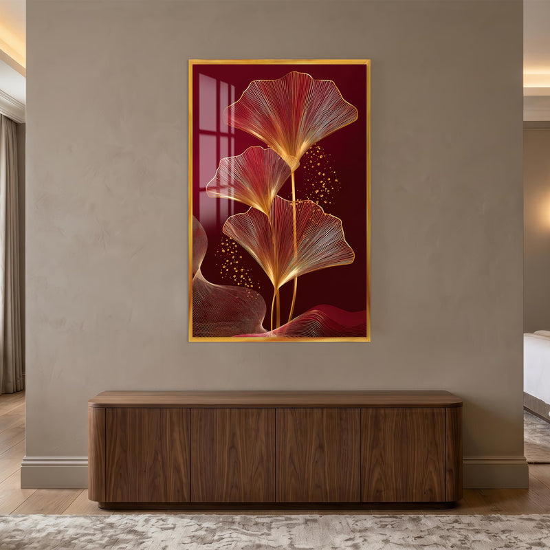 Golden Ginkgo Elegance with gold frame