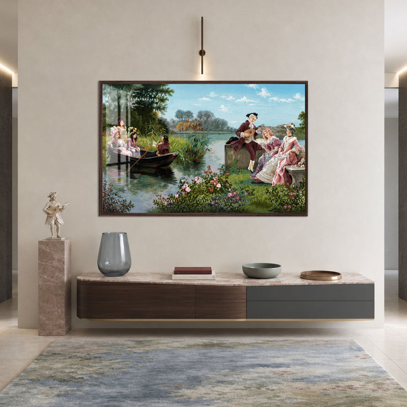 Rococo Garden Serenade with walnut frame