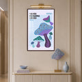 Dotted Mushroom Garden with walnut frame