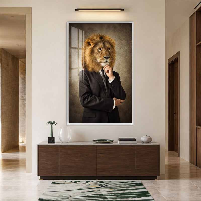 Executive Lion with white frame