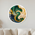 Emerald Golden Swirl with white frame