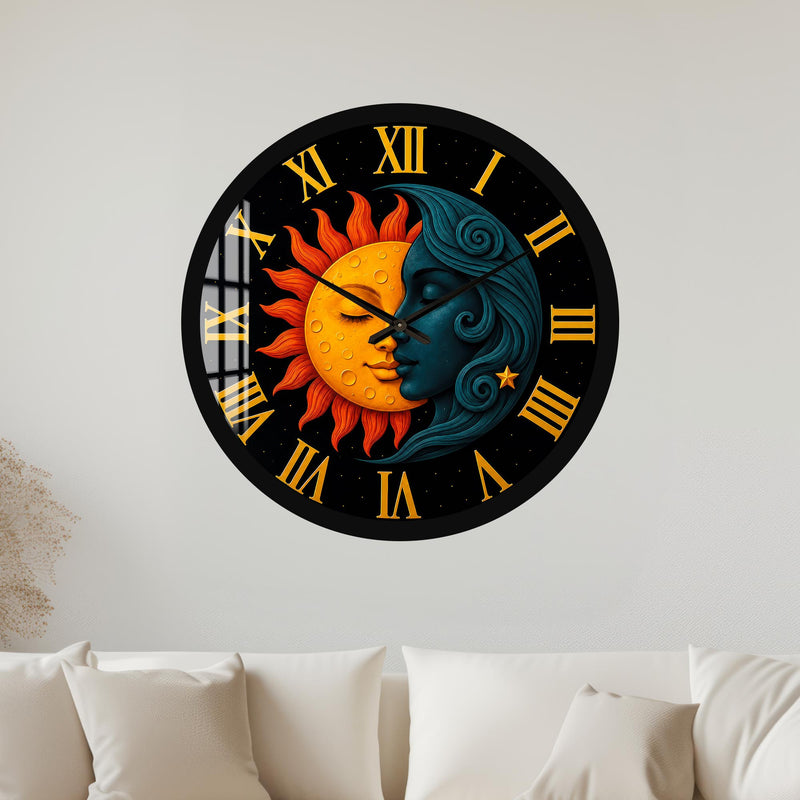 Celestial Sun And Moon with black frame