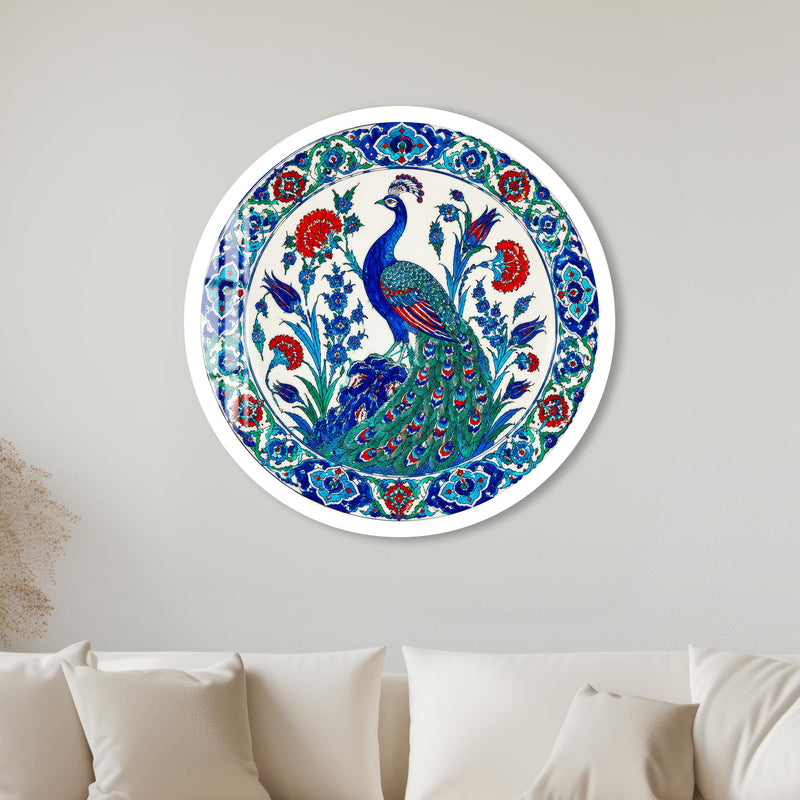 Ottoman Peacock Garden with white frame