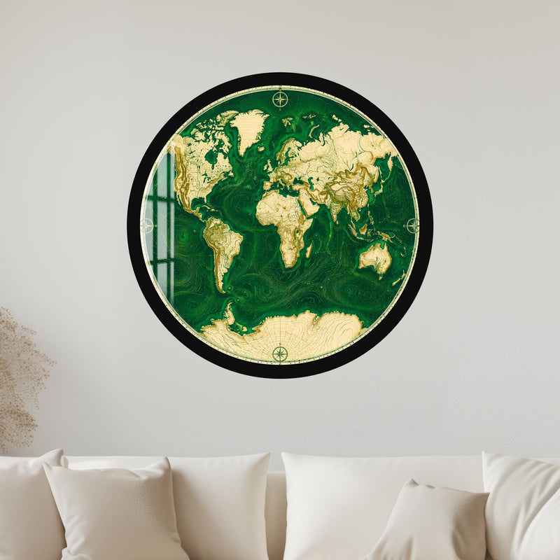 Emerald World Atlas with black frame
