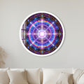 Celestial Rainbow Mandala with white frame