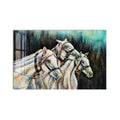 Artronauts Glass Print Three White Horses Glass Wall Art
