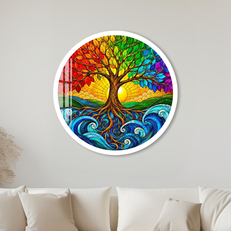 Rainbow Tree Of Life with white frame