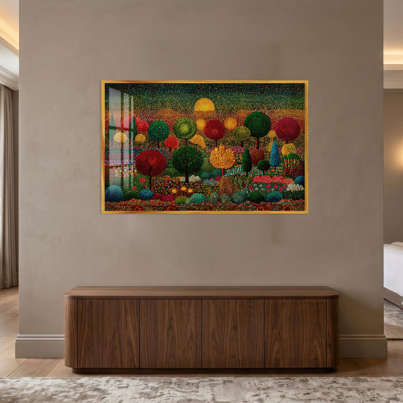 Dotted Enchanted Garden with gold frame