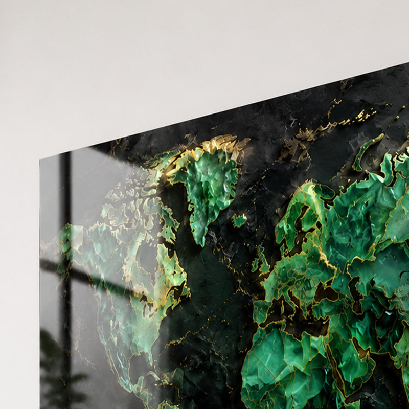 Emerald Marble World Map lifestyle view