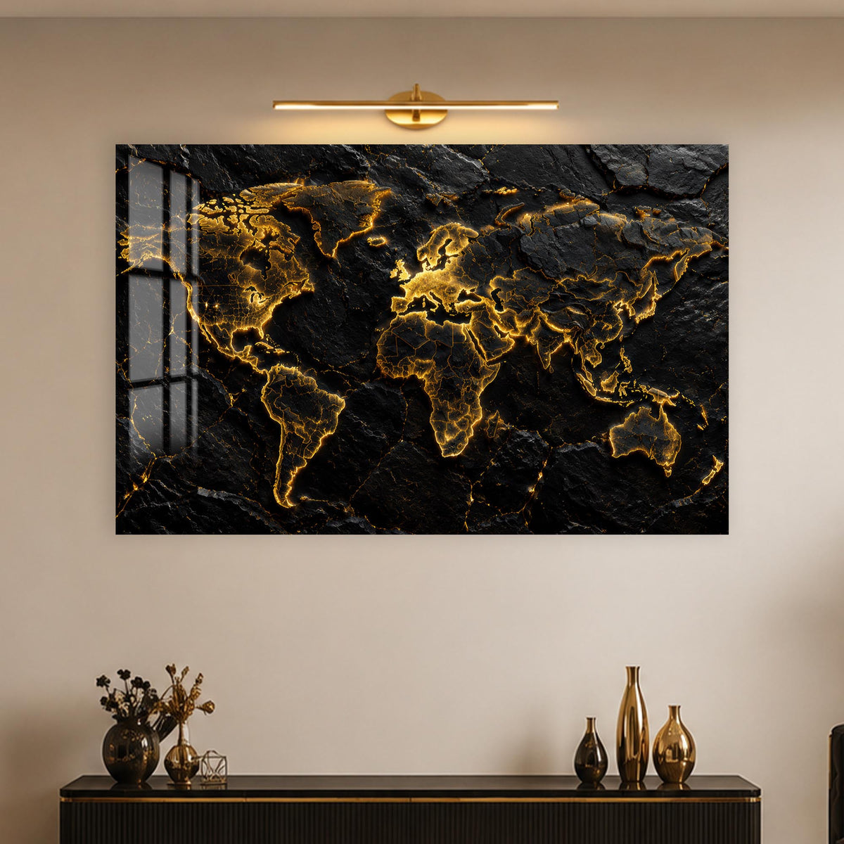 Golden World Map lifestyle view