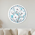 Turquoise Floral Elegance with white frame