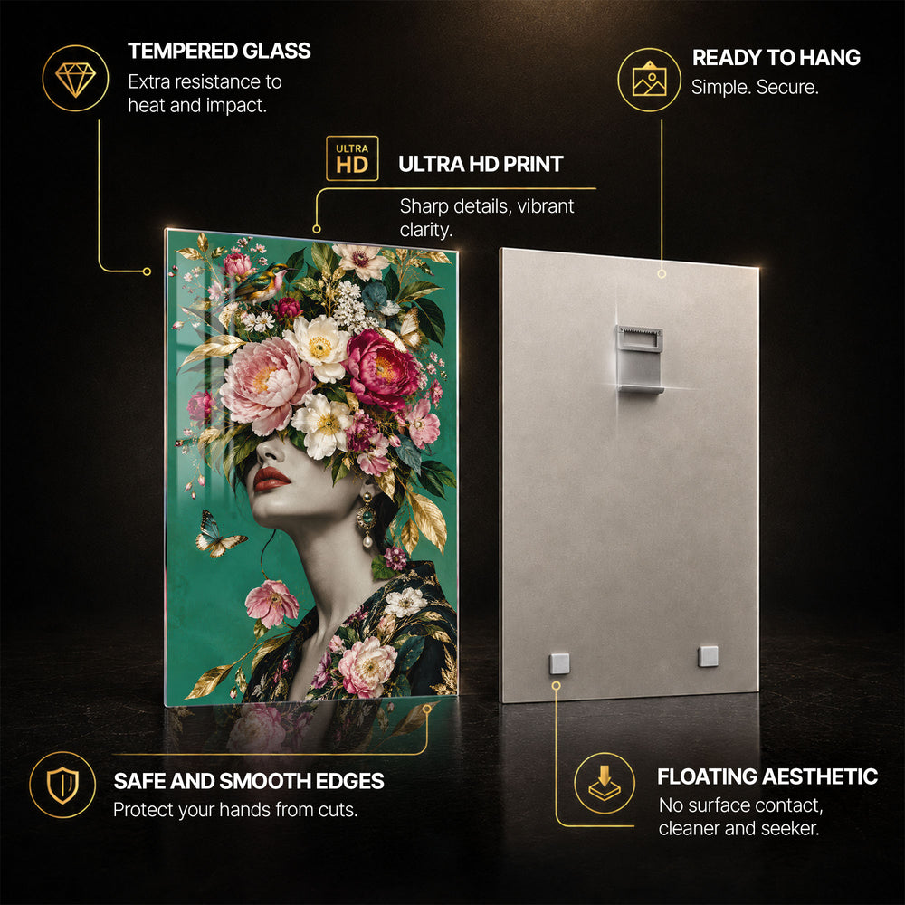 Vintage Glamour — tempered glass, ultra HD print, ready to hang