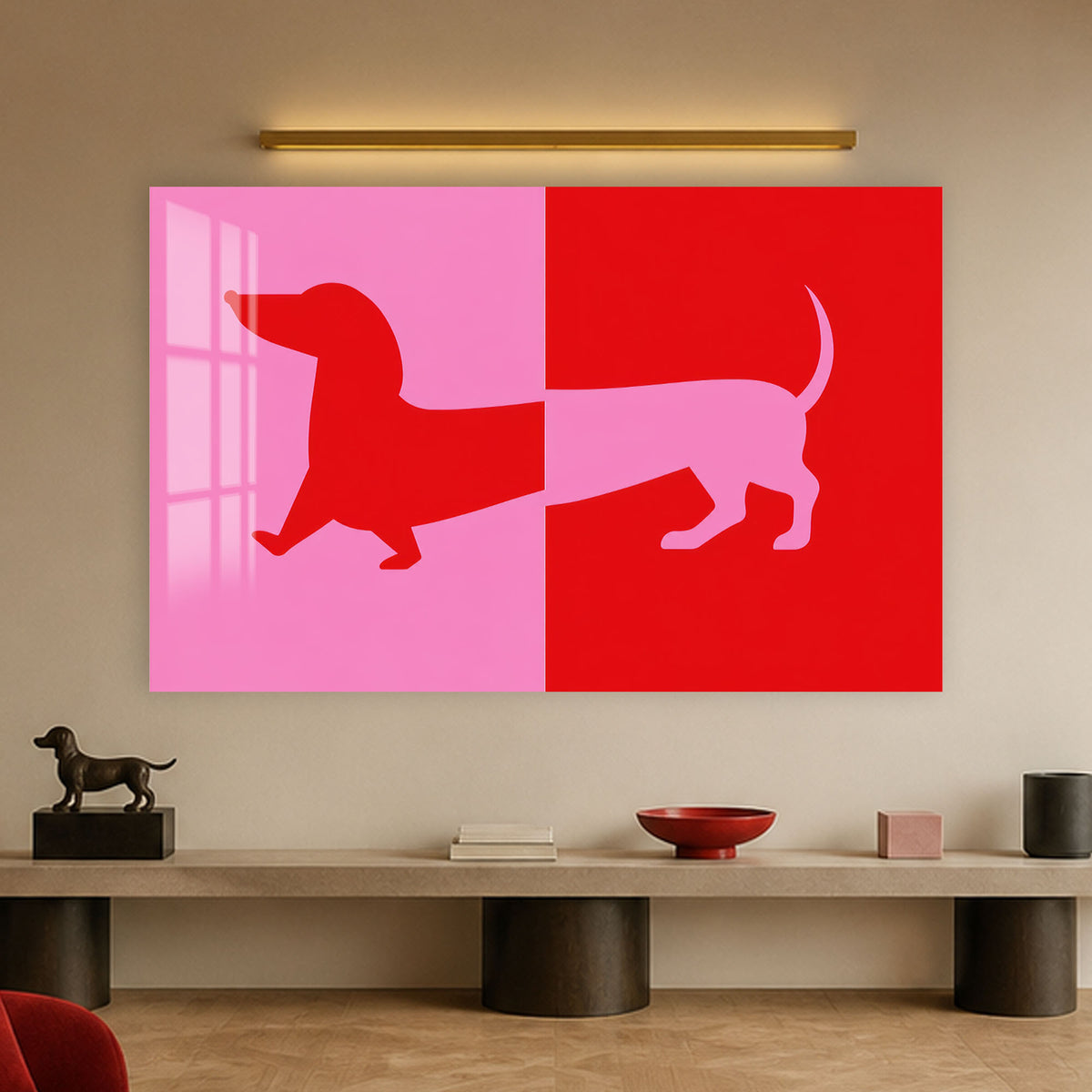 Artronauts Glass Print Pop Art Dachshund Glass Wall Art