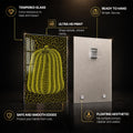 Dotted Golden Pumpkin — tempered glass, ultra HD print, ready to hang
