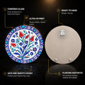 Ottoman Tulip Garden — tempered glass, ultra HD print, ready to hang