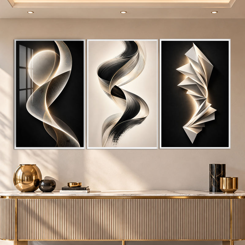 Golden Flow with white frame