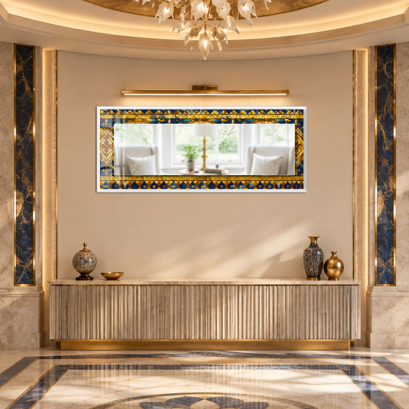 Sapphire Cathedral Mosaic with white frame