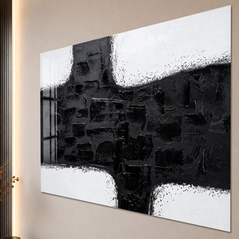 Artronauts Glass Print Monochrome Cross Abstraction Glass Wall Art