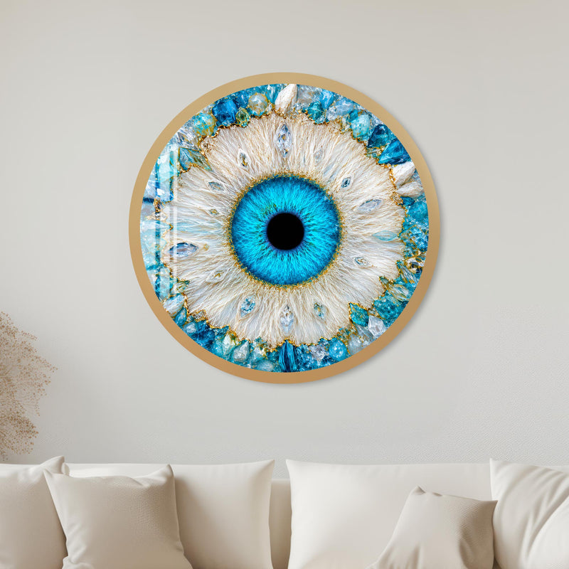Crystal Azure Eye with gold frame