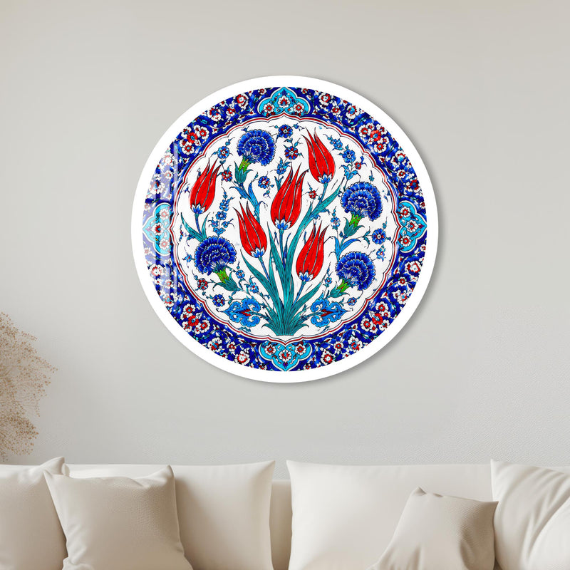 Ottoman Tulip Garden with white frame