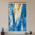 Artronauts Glass Print Gilded Blue Cascade Glass Wall Art