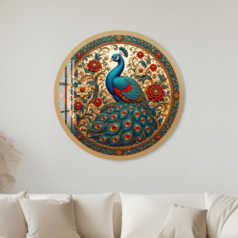 Royal Peacock Garden with gold frame