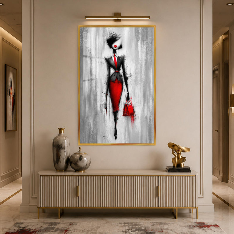 Scarlet City Chic with gold frame