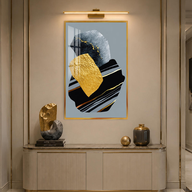 Golden Stone Composition with gold frame