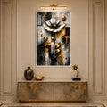 Golden Geometric Flower with white frame