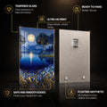 Gilded Moonlit Lake — tempered glass, ultra HD print, ready to hang