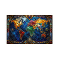 Jeweled World Map product shot on white background