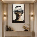 Artronauts Glass Print 12x18 cm | 4.7"x7.1" / Walnut Mountain Veiled Woman Glass Wall Art