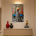 Checkered Couture with white frame