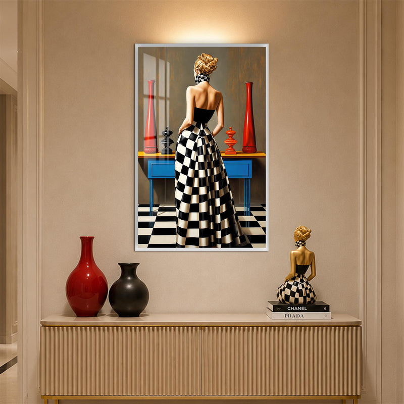 Checkered Couture with white frame