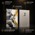 Golden Flow IV — tempered glass, ultra HD print, ready to hang