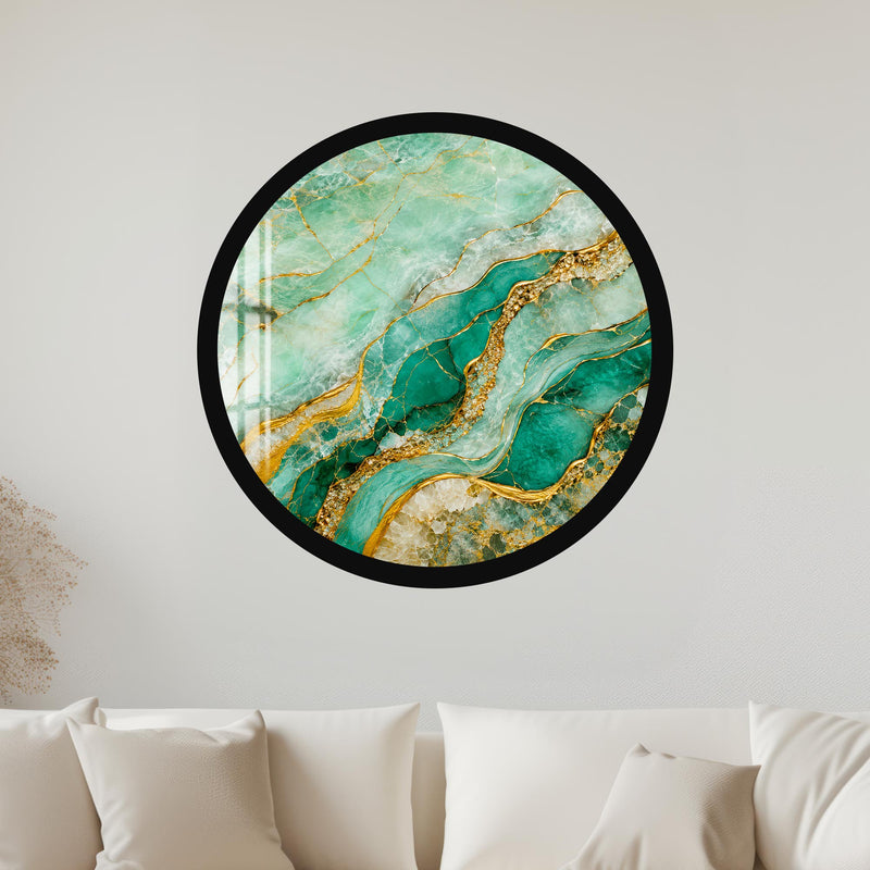 Emerald Gold Marble with black frame