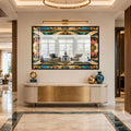 Jeweled Lotus Mosaic with black frame