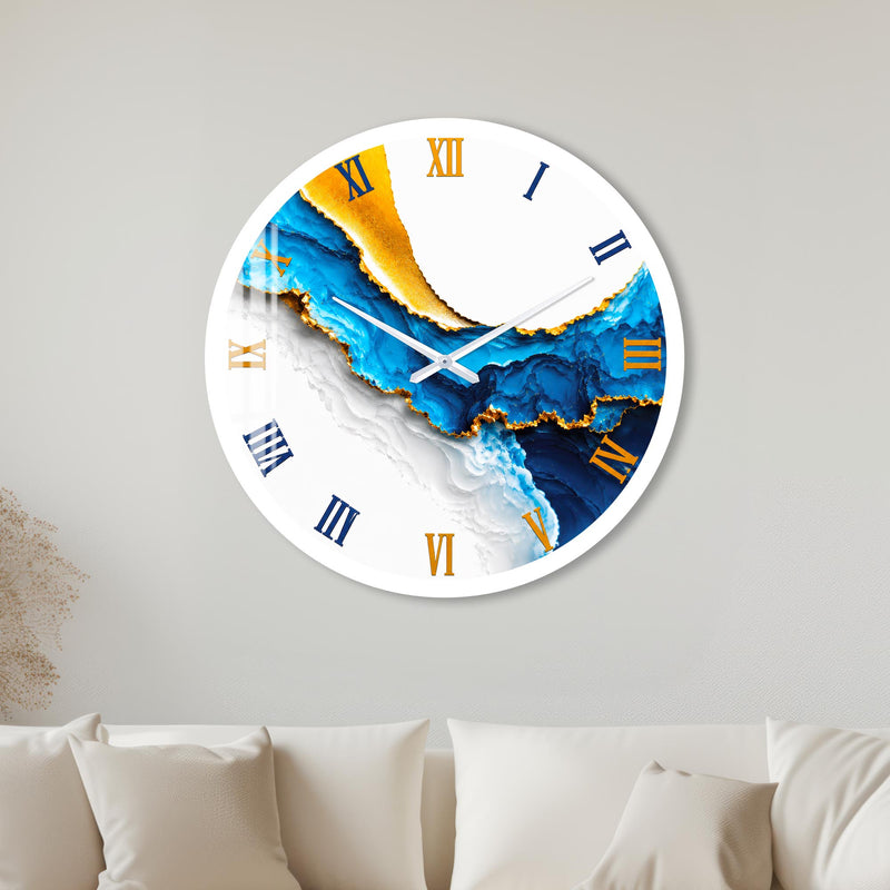 Blue Agate Elegance with white frame