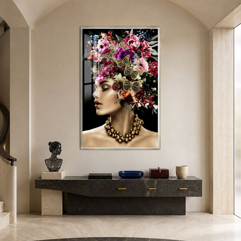 Butterfly Blossom Muse with silver frame