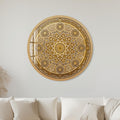 Golden Ivory Mandala with black frame