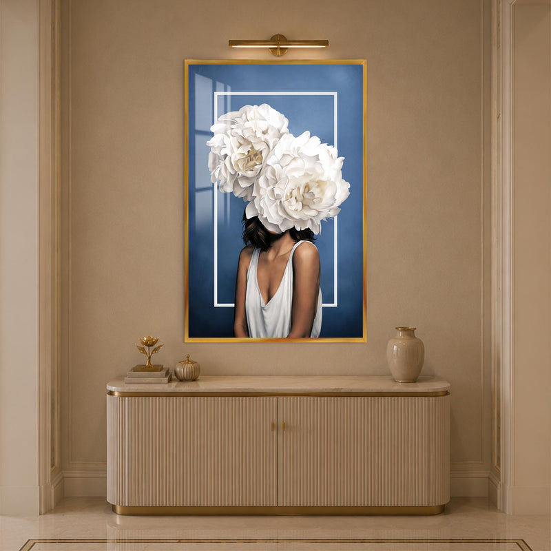 Ivory Bloom Muse with gold frame