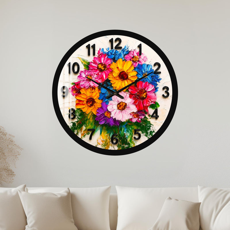 Vibrant Painted Blooms with black frame