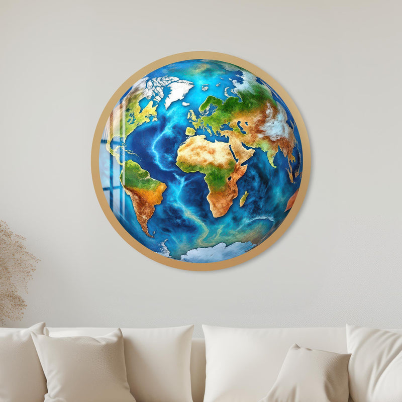 Vibrant Earth with gold frame