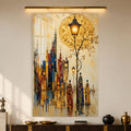 Artronauts Glass Print Golden City Promenade Glass Wall Art