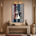 Modern Great Dane with walnut frame