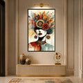 Floral Headdress Muse with black frame